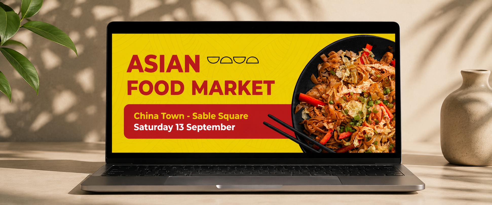 Asian Food Market — Facebook banner mockup