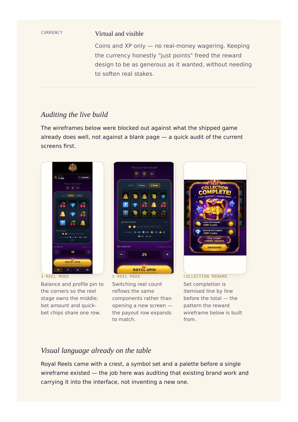 Royal Reels — Mobile Slots Game UI/UX 5