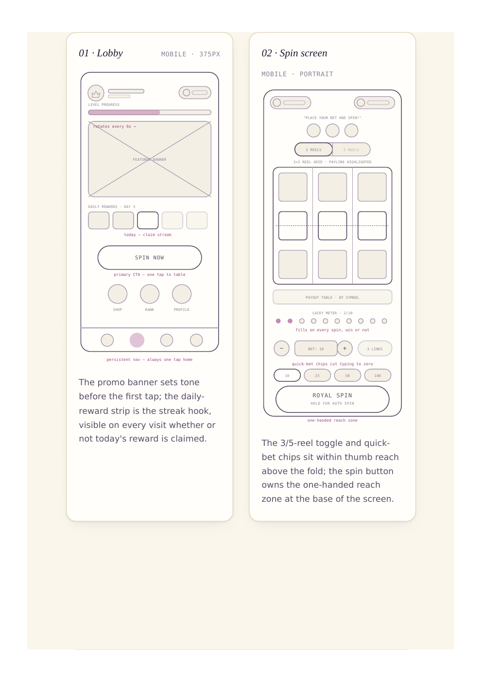 Royal Reels — Mobile Slots Game UI/UX 7