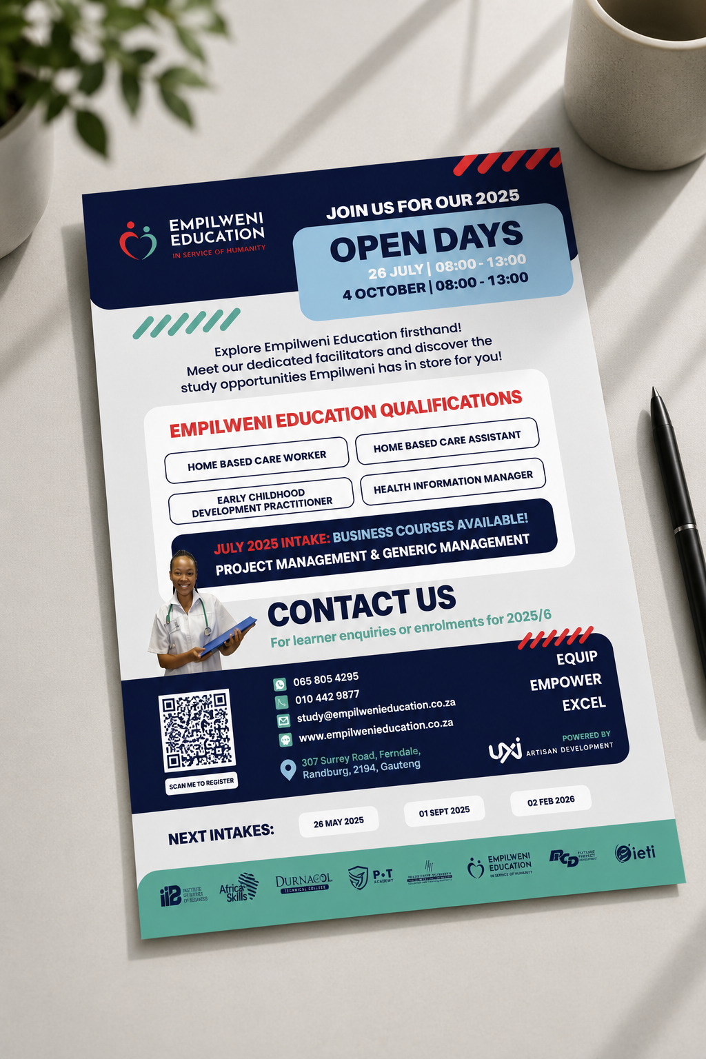 Empilweni Open Day — printed flyer mockup