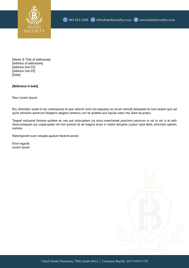 Baird Security — Letterhead