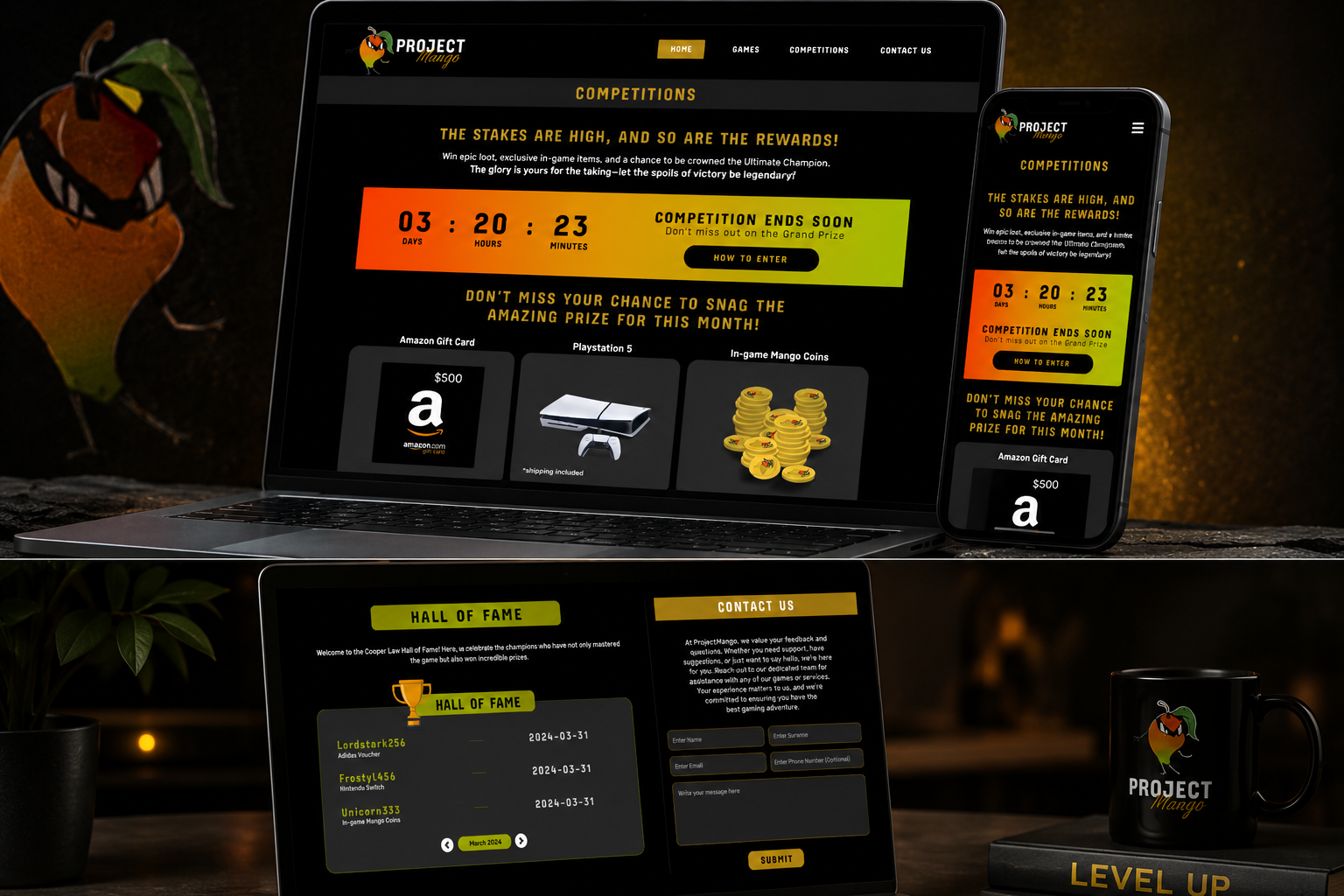 Project Mango website mockups