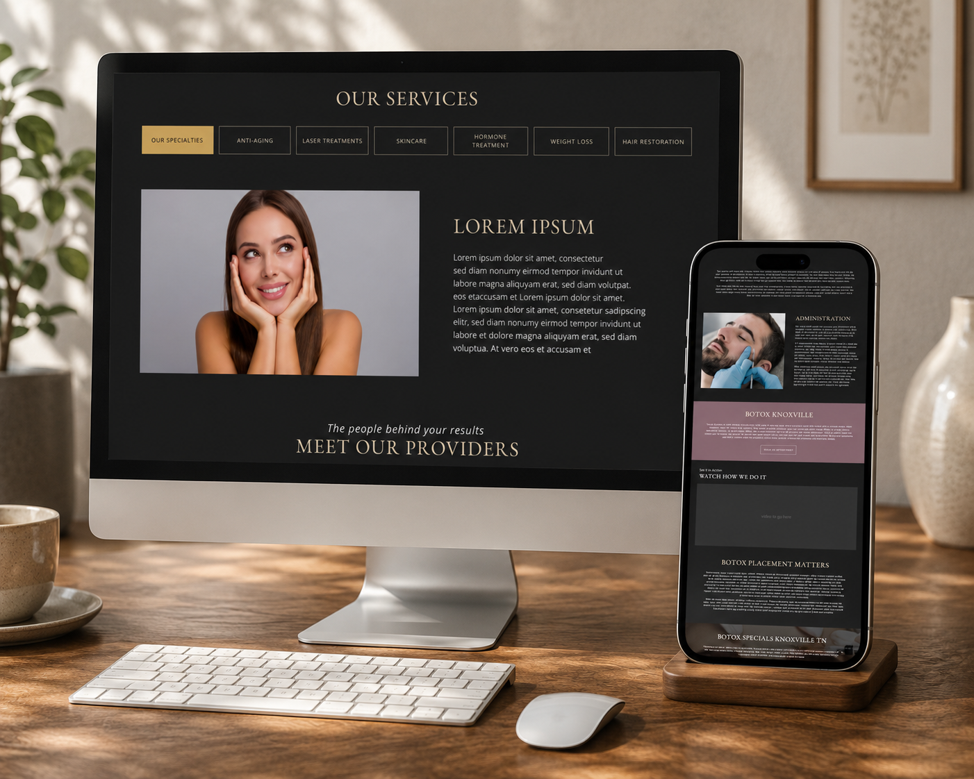 Pretty Girl medspa website mockup