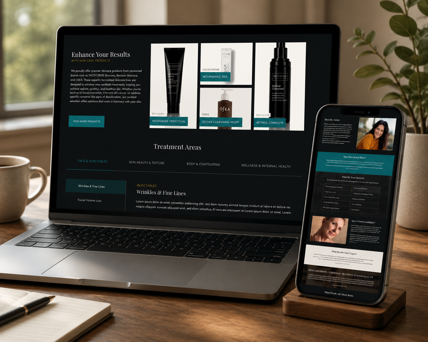Privvy medspa website mockup