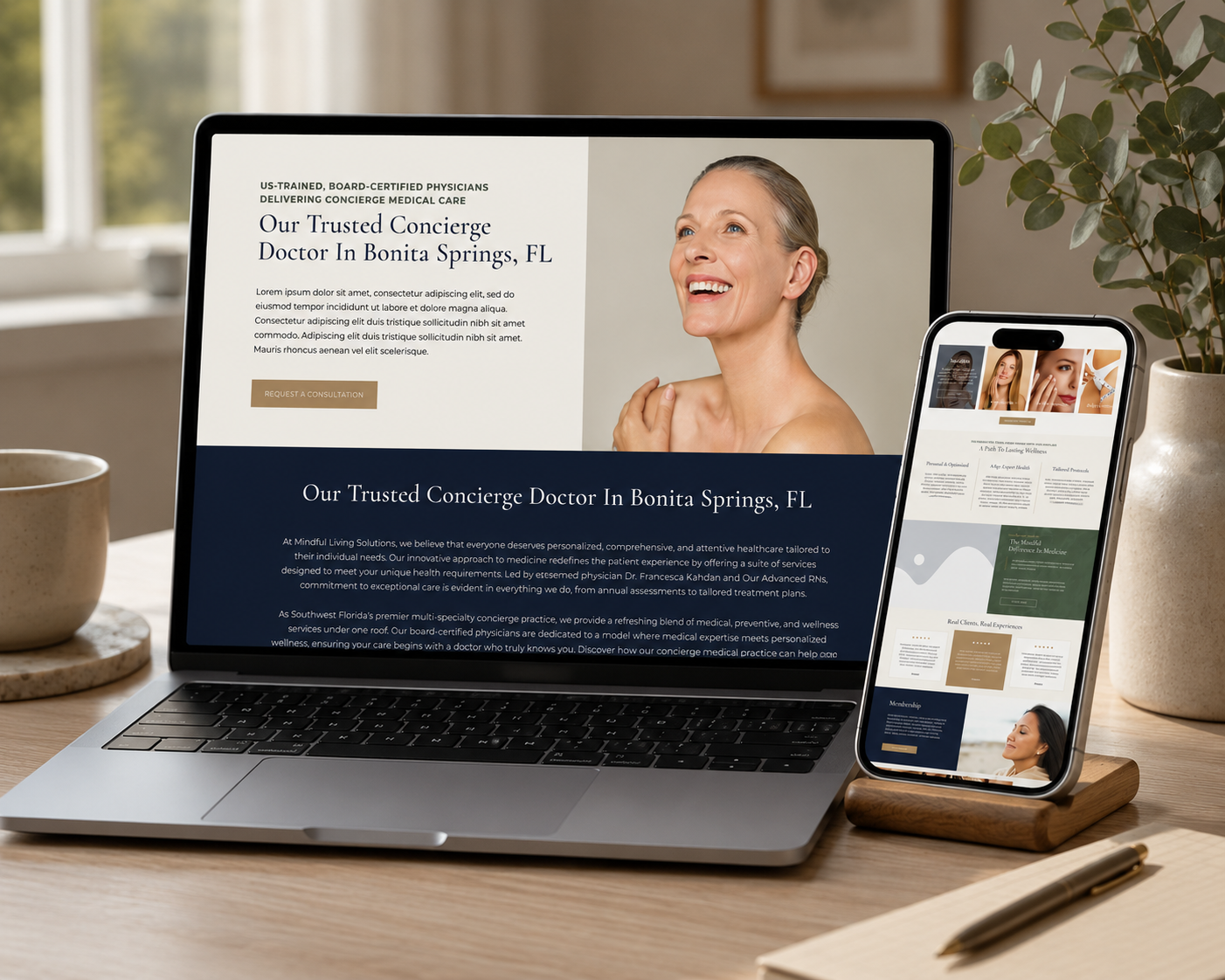 Revel medspa website mockup