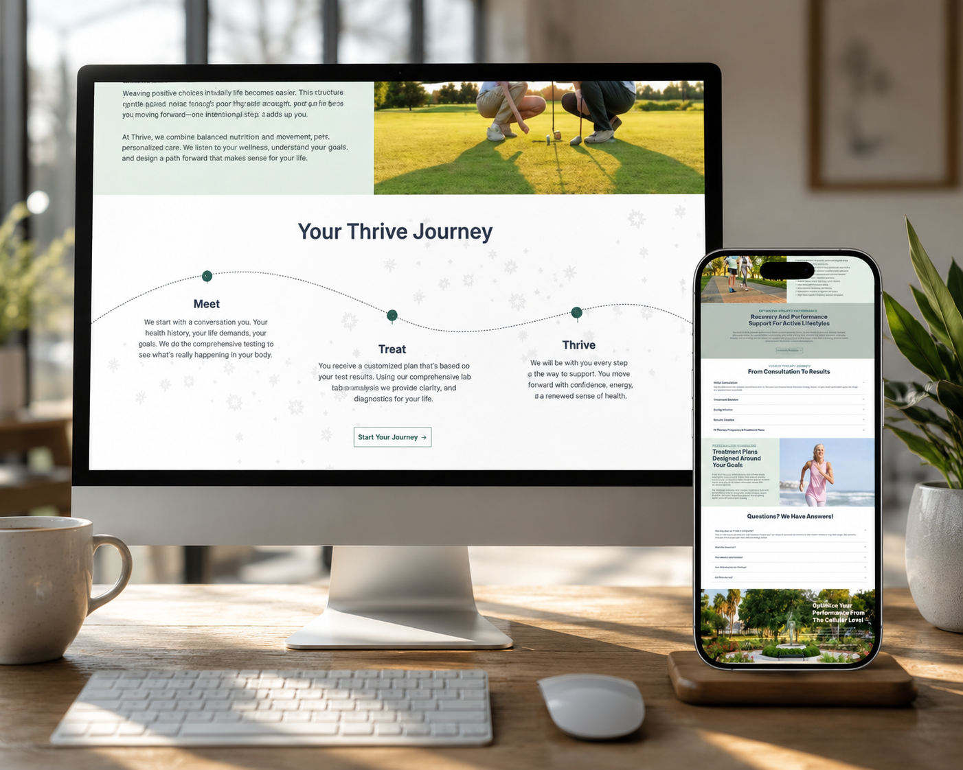 Thrive medspa website mockup