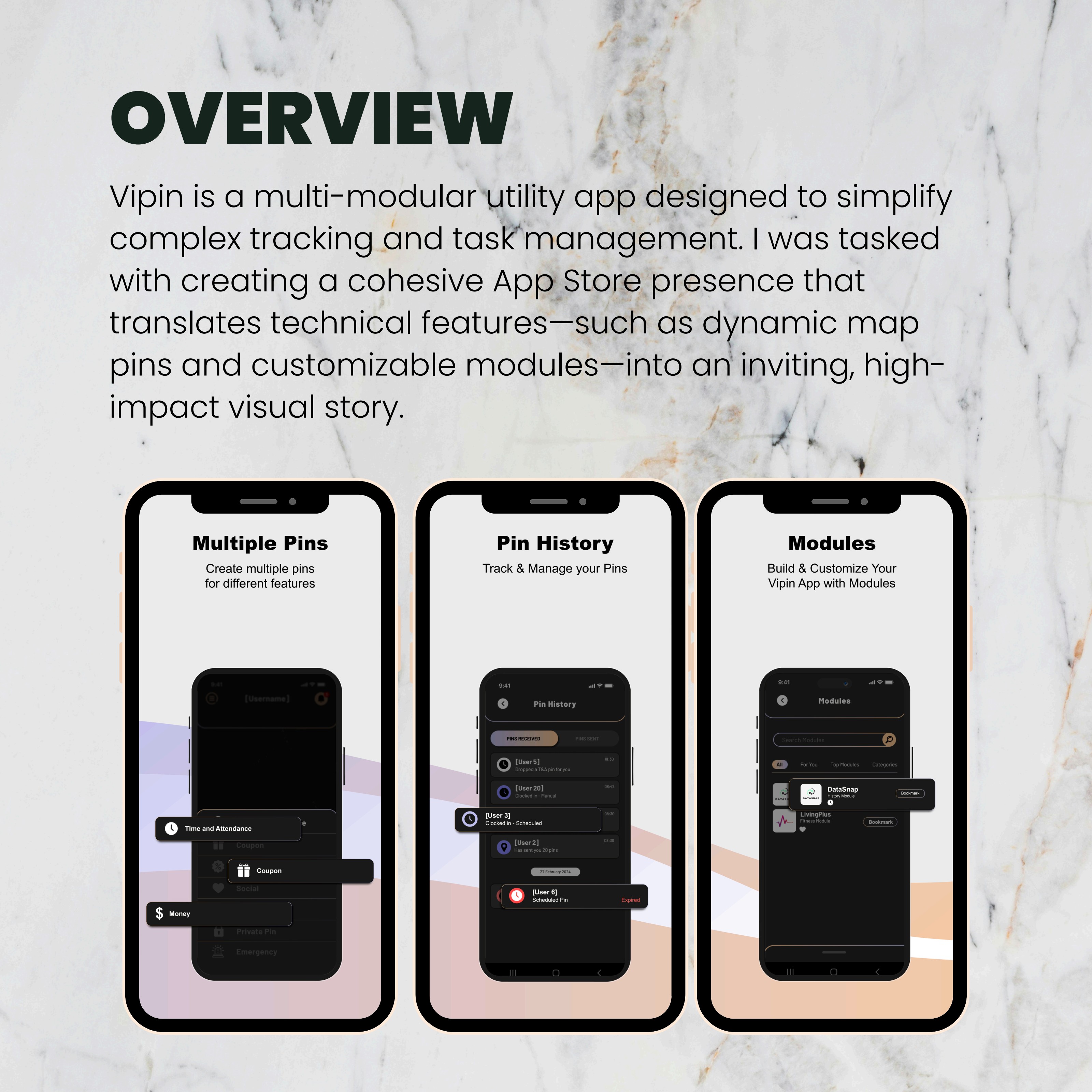 Vipin app listing overview